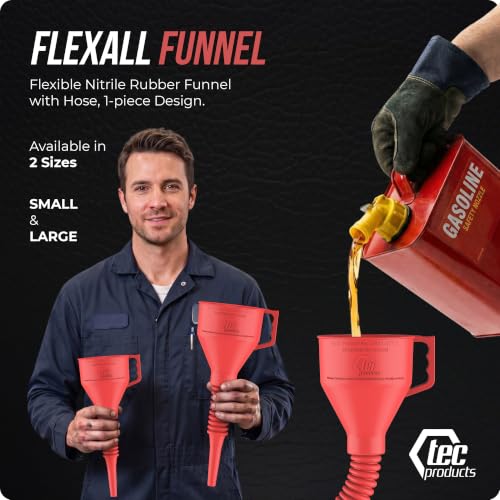 FlexAll Long Flexible Oil Change Funnel (Red / Small)