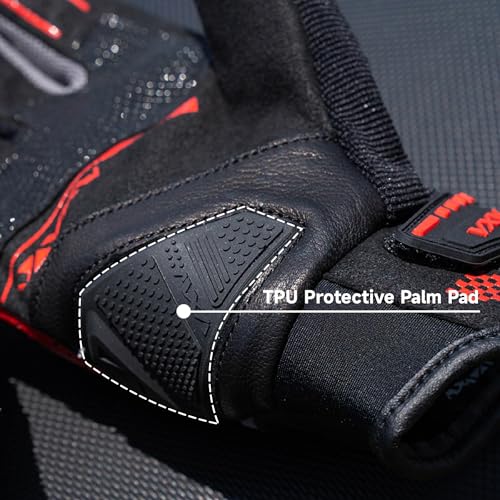 Motorcycle Gloves for Men Women (Black Red / Small)