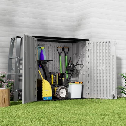 37 Cu.Ft Outdoor Storage Shed Weather Resistant (Light-Grey / Large-37 cu ft)