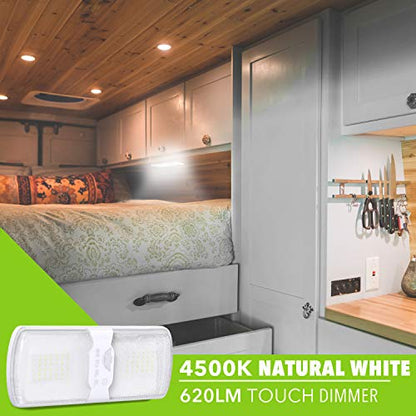 5 Pack RV LED Ceiling Double Dome Light Fixture with Built in Dimmer Interior Lighting for Car