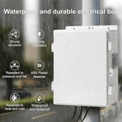 Outdoor Electrical Junction Box (13"H x 9.2"L x 4.6"W & Outlet)
