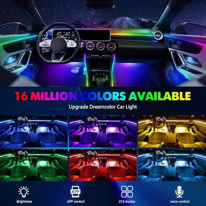 2026 Upgraded Dreamcolor Acrylic Interior Car LED Strip Light with Self (Upgrade-Dreamcolor-14-1)