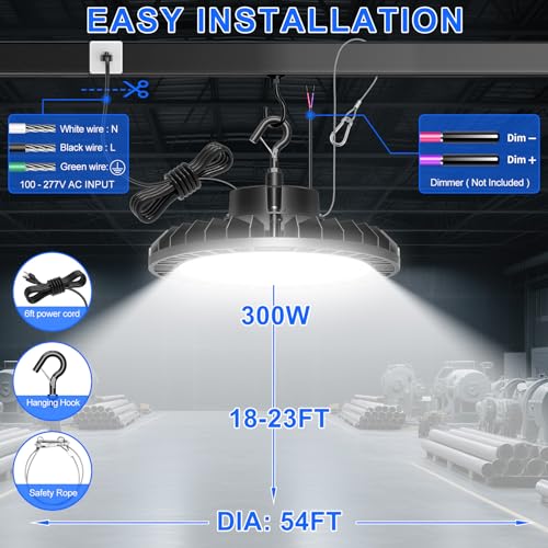 6 Pack 300W LED High Bay Light