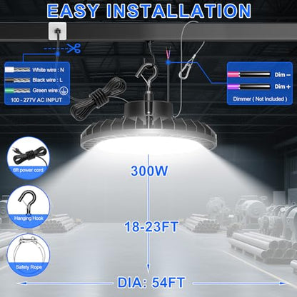 6 Pack 300W LED High Bay Light