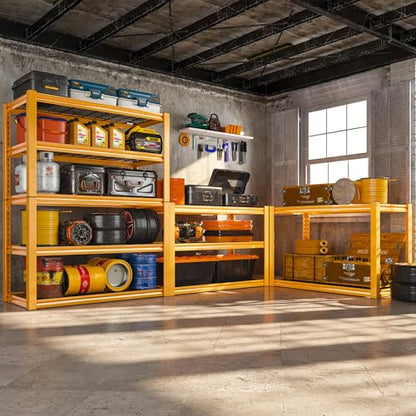 Storage Shelves 40''W Garage Shelving Heavy Duty Metal Shelving 2000LBS Metal Shelves 5 Tier Industrial Shelf for Kitchen Pantry Warehouse Basement 72" H x 40''W x 17.8''D Yellow (72"H x 17.8"D x 40"W)