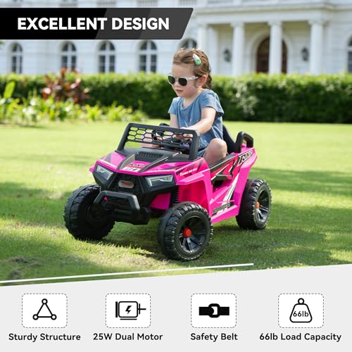 12V Kid Electric Vehicle (Rose Red)