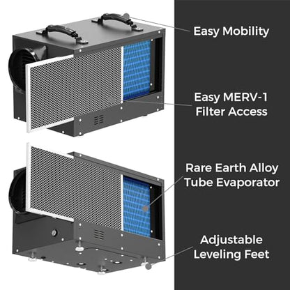 120 Pints Energy Star Crawlspace Dehumidifier with Pump 1300 Sq.Ft (Black)