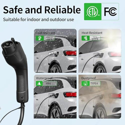 Level 1 EV Charger 16 Amp Portable J1772 Charging Cord 240V 25ft Cable (16)