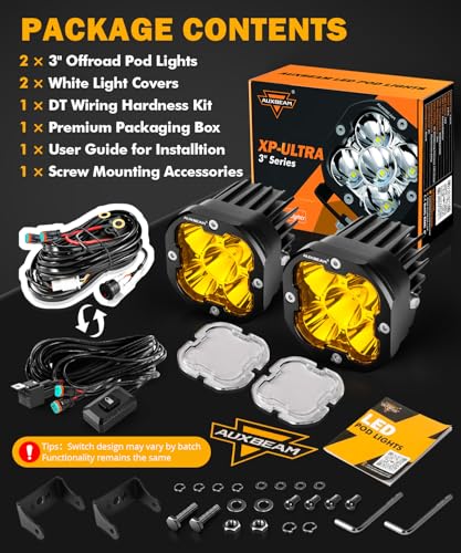 XP Ultra Series 3 Inch LED Pods 9600LM Spot Beam Offroad Lights (XP-Ultra 3 Inch Amber/White Spot Beam)