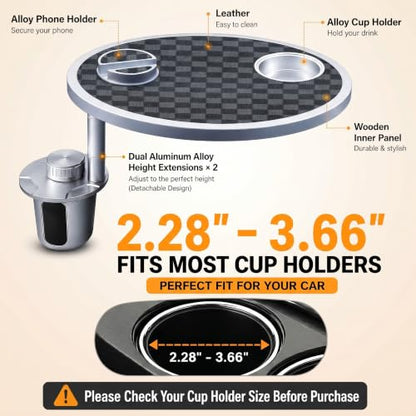 Car Desk for Laptop 360° Rotating Tesla Tray with Cup Holder Phone Stand (𝗥𝗼𝘂𝗻𝗱 · Grey&Black / 𝗔𝗺𝗮𝘇𝗼𝗻 𝗖𝗵𝗼𝗶𝗰𝗲)