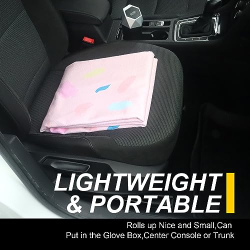 Back Seat Cover for Car Trucks Van SUV Jeep (Rear Bench Seat Towel / Pink Marbling)
