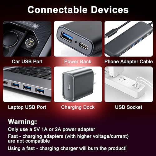 2 Packs USB Light for Car (2PCS(Red))