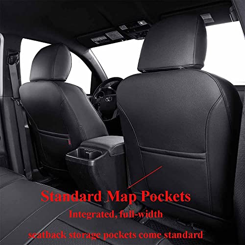 Tacoma Front Seat Covers Custom Fit for Toyota Tacoma 2012 2013 2014 2015 (Leather (Black) / 2012-2015 Tacoma Front Row (Regular Seats))