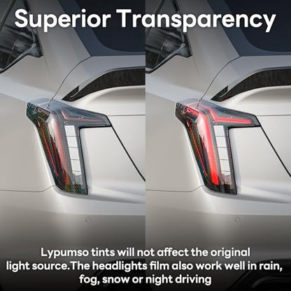 Car Light Tint Film (Smoke Black Honeycomb / 12in x 60in)