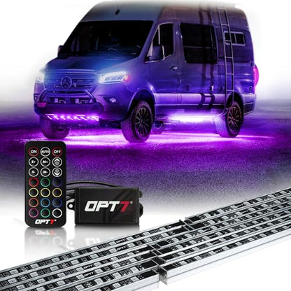 Aura RGB Aluminum RV LED Underglow Lights with Remote Control (3. RV Class B & B+ / RGB)