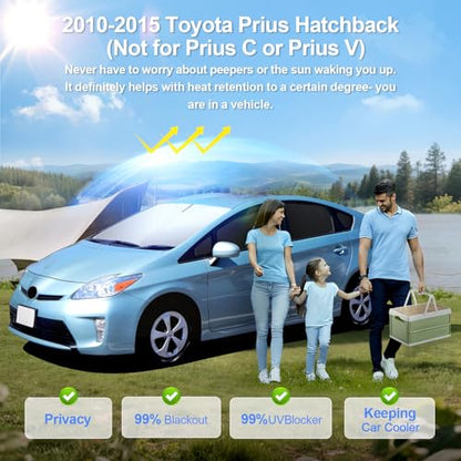 10pcs Car Window Shades for Toyota Prius Hatchback 2010 (For Toyota Prius Hatchback 2010-2015)