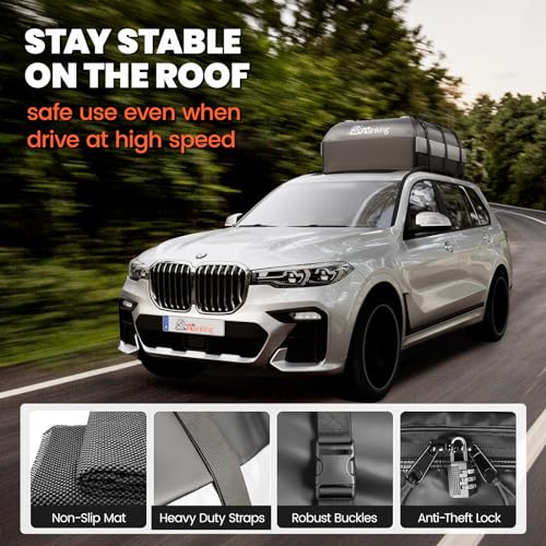 Car Rooftop Cargo Carrier Bag (Black with Grey / 21 Cubic Feet)