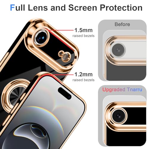 Designed for iPhone Air Case with Ring Stand Slim Black (Black / 6.5'' iPhone Air)