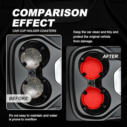 4 Pack Universal Cup Holder Coasters (Red)