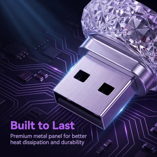 1 PC Mini Crystal USB Car Ambient Lighting (Purple / 1 PC)