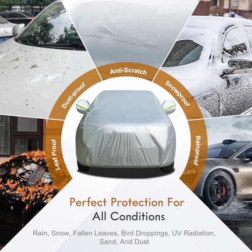 SUV Car Cover Waterproof All Weather (Silver / YXXL+：for SUV(Lenght 216"-230"))