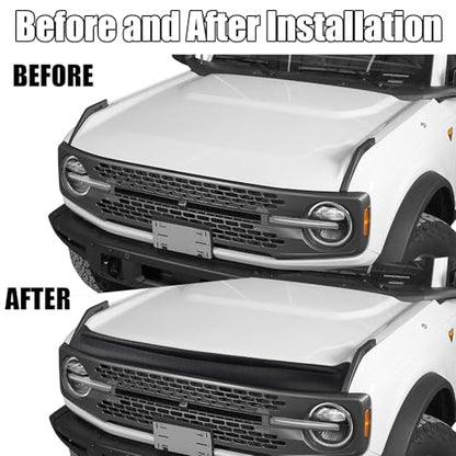 Hood Deflector Hood Protector for Bronco 2 (Matte Carbon Fiber)