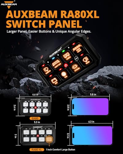 8 Gang Switch Panel RA80XL 5In Large Easy Control of Add‑On Devices (RA80 XL RGB Switch Panel)
