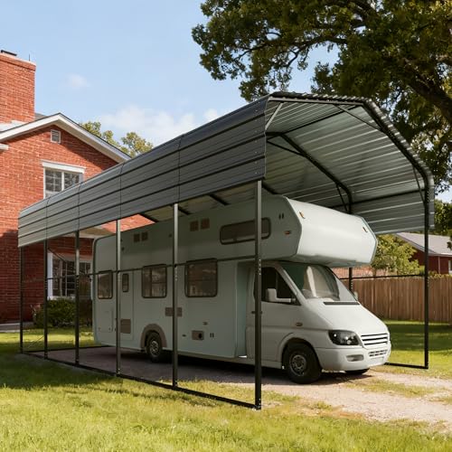 14X25 RV Carport (Gray / 14x25ft for RVS)