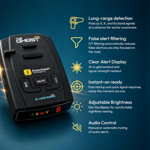 RadarShield Ghost Pro Radar and Laser Detector for Cars (The Ghost Pro)