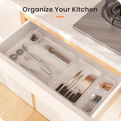Tool Box Organizer Tray Divider Set Drawer Organizer (5 Size / Clear)