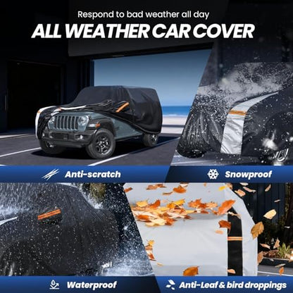 Multi Layer Car Cover Custom Fit for Jeep wrangler 4 Dr (Custom fit Jeep wrangle 4dr / SUV car cover)