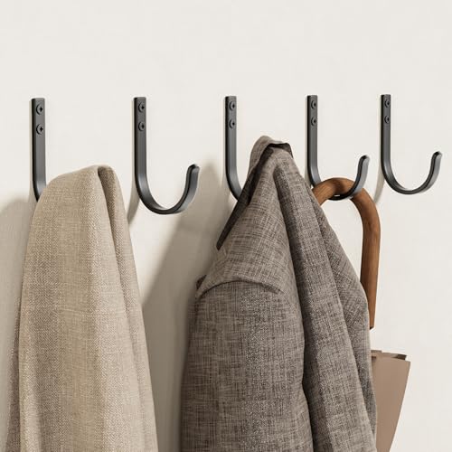 10 Pack 22LB Wall Hooks for Hanging Towel (Black / 10 Pack)