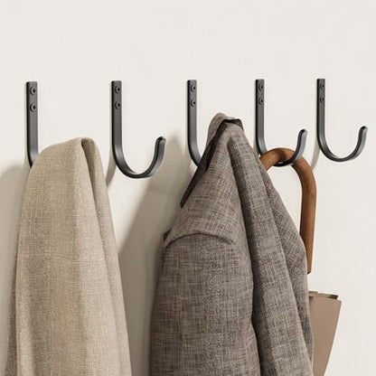 10 Pack 22LB Wall Hooks for Hanging Towel (Black / 10 Pack)