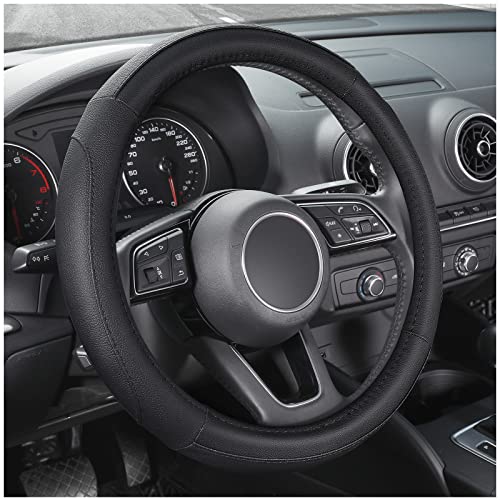 Car Steering Wheel Cover for Prius Civic Model 3 (Small size[14''-14 1/4''] / Black)