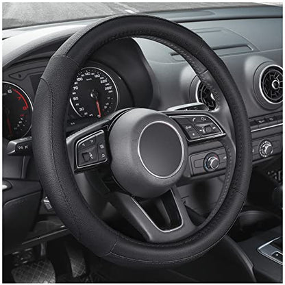 Car Steering Wheel Cover for Prius Civic Model 3 (Small size[14''-14 1/4''] / Black)