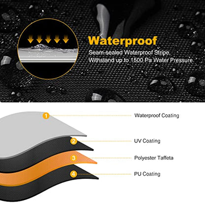 ATV Cover Waterproof Heavy Duty 4 Wheeler Cover for Honda XXL (Black / XXL-86.6''L x 38.6''W x 41.7''H)