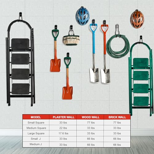 Garage Hooks Organizer Kit (12 pcs-Black)
