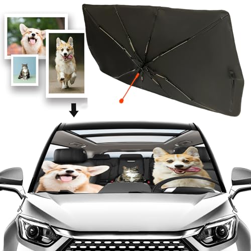 Pet Dog Cat Custom Windshield Sun Shade Custom Fit Umbrella (57X31 Inch / Color-DIY-2)