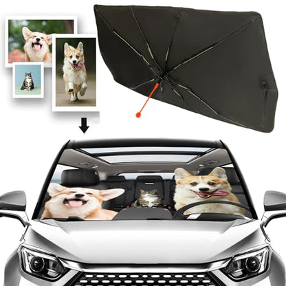Pet Dog Cat Custom Windshield Sun Shade Custom Fit Umbrella (57X31 Inch / Color-DIY-2)