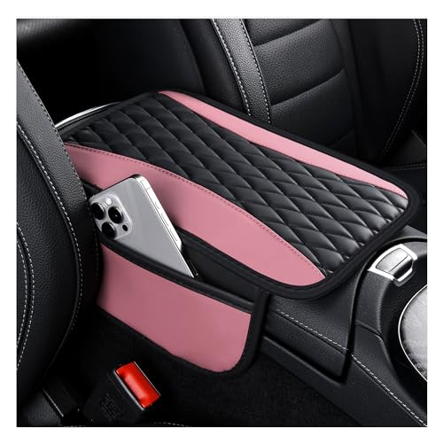 Patchwork Leather Center Console Covers for Cars (Pink)