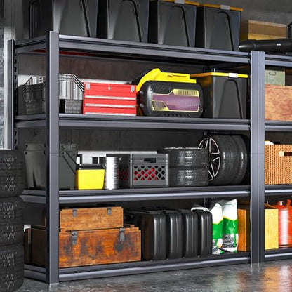 40" W Storage Shelving with Steel Panels for Garage Basement Shed
