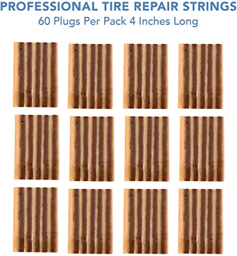 60 pcs 4" Brown Tire Repair Strings Tire Repair Plugs (Brown / 4" x φ0.236" 60pcs)