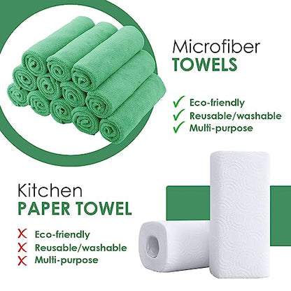 Microfiber Cleaning Cloths (Pack of 36 - 16x16 Inches / Multicolor)