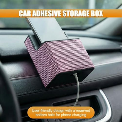 Bling Car Dashboard Storage Box (Pink)