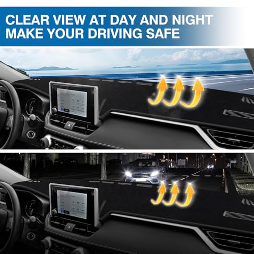 Custom Fit Dash Cover Compatible with Toyota RAV4 2019 (RAV4 19-25 without HUD(black))