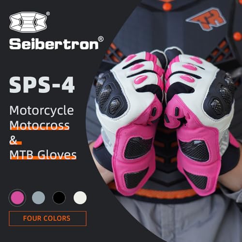 SPS 4 Winter Unisex Touchscreen Road Racing Motorcycle MTB Sports Gloves Also fit BMX MX ATV Mountain Bike Bicycle Cycling Off (Pink Sps-4 / L Youth)
