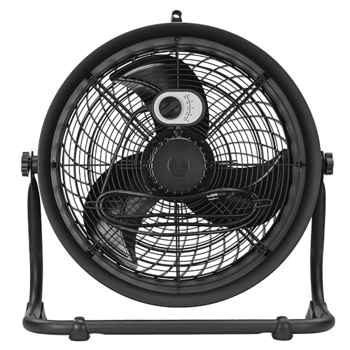 fans - 18”-Blade High-Velocity Drum Fan Industrial Grade (Black, 2-in-1): 3,400 CFM, 4-Speed, 360 Degree Adjustable Drum Head, Dual Ball Bearing Motor with Die-Cast Cover (HVD-18AC-BLK) (Black)