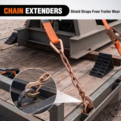 Chain Ratchet Straps 2" x 27' (2Pcs 2in x 27ft Chain Ratchet Straps)