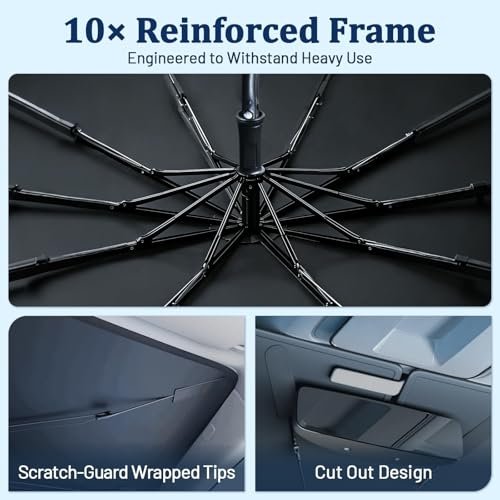2026 Upgraded] Windshield Sun Shade Umbrella (Small)
