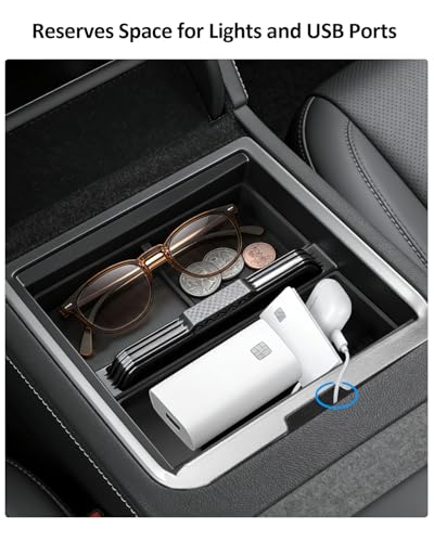 5PCS Double Layer Center Console Organizer Tray for Tesla Model Y Juniper 2025 2026 Accessories Refreshed Car Storage Tray Armrest Tray Insert Cup Holder Hidden Compartment Storage Box (Juniper (Style 3))